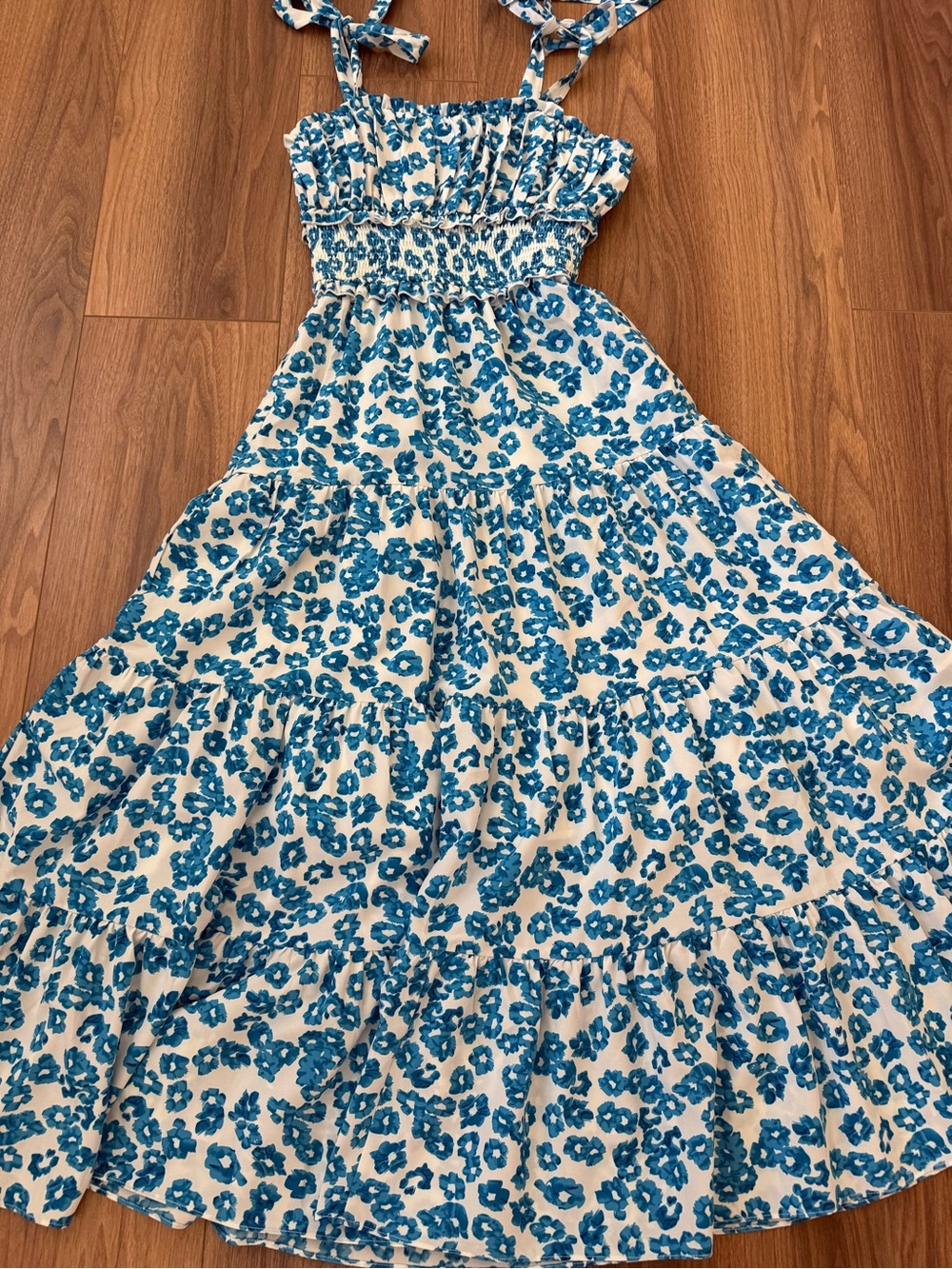 Pink Lily Blue Floral Maxi Dress
